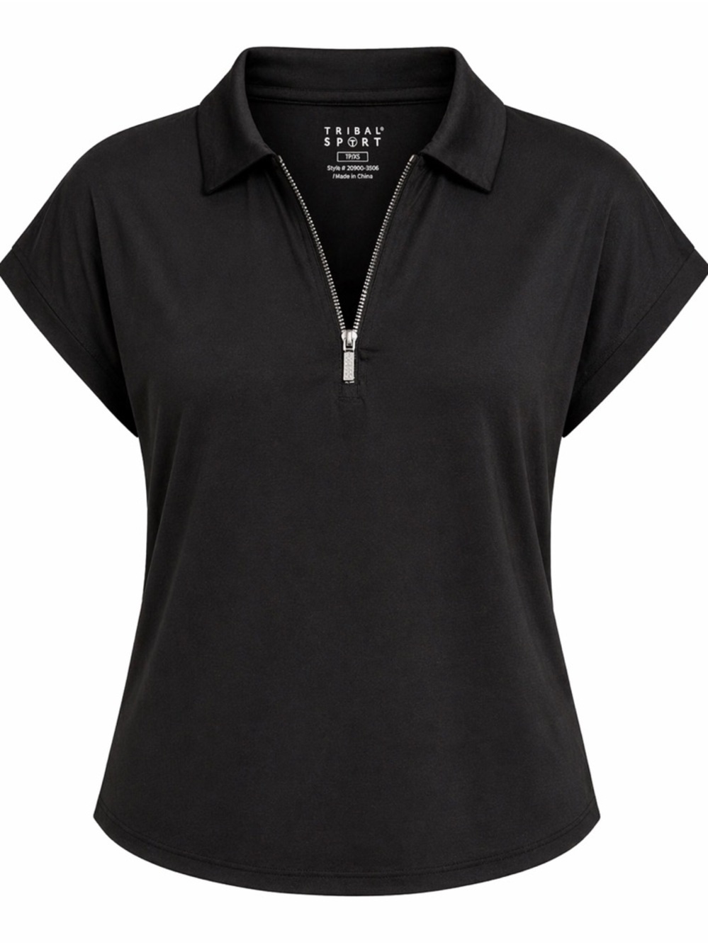 Tribal Sport Black Half Zip Top UPF50 NWT Small